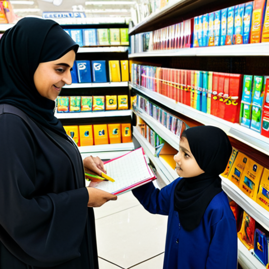 초등학교 학용품비 - **Prompt 1: Smart Early Shopping in a Hypermarket**
    "A vibrant, wide-angle shot of a spacious an...