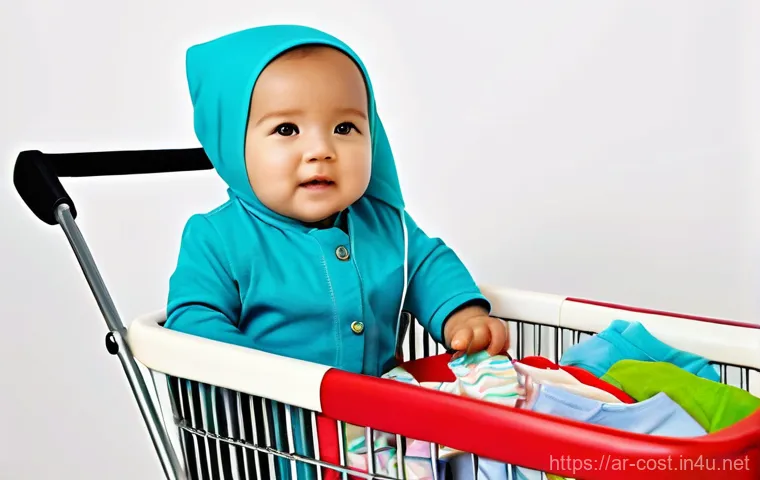 유아용품 구매비용 - **A Mother's Love and Essentials.** A warm, serene scene depicting a young mother, dressed modestly ...