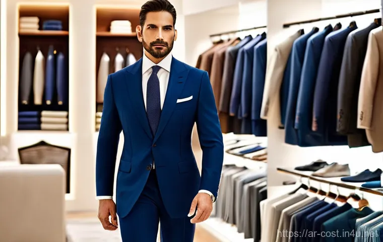 정장 맞춤 비용 - **Prompt 1: The Essence of Luxurious Fabric**
    "A distinguished gentleman, around 40-50 years old...