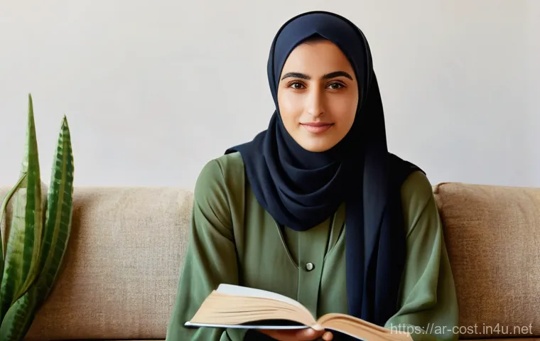 심리 상담 비용 - **Prompt:** A serene and hopeful portrait of a young Arab woman, in her late twenties, dressed in a ...