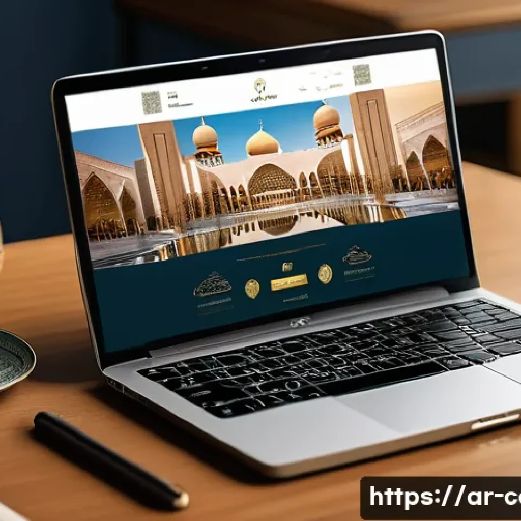 온라인 쇼핑몰 창업비용 - A professional Arabic e-commerce website design concept showing a clean, modern homepage on a laptop...